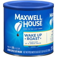 Maxwell House Közepes Sült Ébredjen Sült Őrölt Kávé, 30. oz. Kanna