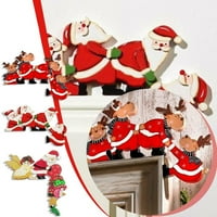 Dekoratív fa rénszarvas karácsonyi dekoráció ajtókerethez-Újévi Karácsonyi ajtó díszek díszek
