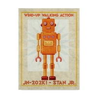 Védjegy képzőművészet 'Stan Jr Bo Art Robot' vászon művészet John W. arany