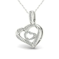 1 6ct tdw gyémánt sterling ezüst szív a szív nyakláncban