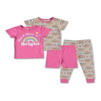 Sol Sleep kislány és kisgyermek lány felemelkedés és ragyogás fényes szoros pamut pizsama szett, Méret hónapok-4t
