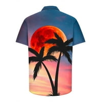 Hawaii ingek férfiaknak nagy, magas, Rövid ujjú alkalmi gomb le trópusi nyomtatott galléros ing felsők Nyári nyaralás