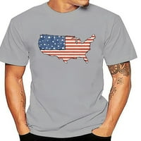 Cindysus férfi bő Rövid ujjú póló Férfi alkalmi blúz Legénység nyak napi viselet amerikai zászló nyomtatás hazafias