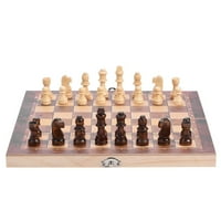 Dioche 3in Hordozható Fa sakktábla összecsukható tábla sakk játék Party családi tevékenységekhez, sakk társasjáték