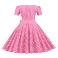 Bomotoo női Retro Maxi ruhák tunika Cipzár nyári strand Sundress fél Vintage íj-csomó hosszú ruha rózsaszín 2XL
