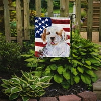 Amerikai zászló Clumber Spániel kerti zászlóval