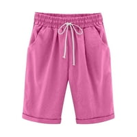 wendunide rövidnadrág női nők nyári Pamut vászon nadrág plusz méretű magas derékú rövidnadrág Fűzés Beach Workout Pocket