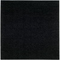 Lavena szilárd plüss bozontos terület szőnyeg, fekete, 5'1 7'6