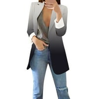 Női dzsekik nyomtatott kardigán hivatalos öltöny hosszú ujjú hajtókák üzleti irodai kabát kabát BlouseSize 2XL