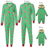Karácsonyi családi megfelelő kapucnis pizsama rénszarvas Romper Hosszú ujjú egy Jumpsuit cipzáras Pjs felnőtt gyerekeknek