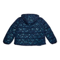 Éghajlati koncepciók lányok kapucnis fémszarvú puffer dzseki, méret 4-16
