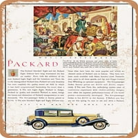 Fém Jel-Packard Öt Utas Szedán Vintage Hirdetés-Vintage Rozsdás Megjelenés