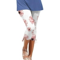Női könnyű nadrág női nyári alkalmi húzózsinór nyomtatott vágott nadrág Pink Xxl
