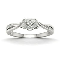 Imperial 1 10ct tdw gyémánt sterling ezüst szívgyűrű