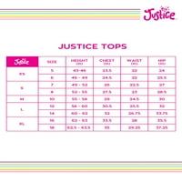 Justice Girls flitter zseb póló, Méretek 5- & Plus