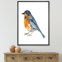 Designart 'Ancient Orange Bird' Hagyományos Keretes Vászon Wall Art Print