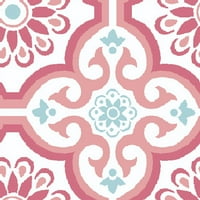Waverly Inspirations 44 pamut virág rács varrás & Kézműves Szövet az udvaron, Fehér, Rózsaszín és kék