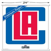 Los Angeles Clippers-Logo fali poszter fa mágneses kerettel, 22.375 34