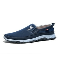 Lacyhop Férfi cipők Slip on Walking cipő csúszásmentes alkalmi cipő sport Slip-ons lakások Divat Comfort naplopók kék