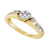 14kt fehér arany Baguette gyémánt négyzet menyasszonyi esküvői eljegyzési gyűrű Cttw