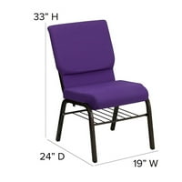 Flash bútorok HERCULES sorozat 18,5 W templom szék lila Szövet Könyvtartó-arany véna keret