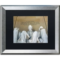 Védjegy Szépművészet Lincoln Memorial vászon művészet, Cateyes, fekete matt, ezüst keret