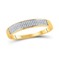 Szilárd 10K sárga arany ő és az övé kerek gyémánt klaszter megfelelő pár három gyűrű menyasszonyi eljegyzési gyűrű