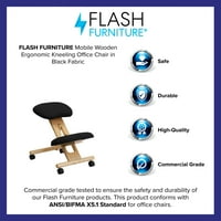 Flash bútorok mobil fa ergonomikus térdelő irodai szék fekete szövetben