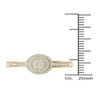 Carat T.W. Gyémánt klaszter dupla halo 10KT sárga arany eljegyzési gyűrű