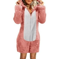 CAICJ Női kabátok esik Kapucnis Női Hosszú ujjú nyitott első gofri kötött kardigán pulóver Outwear Rózsaszín, XL