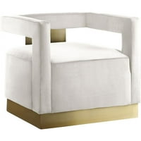 Meridian bútor Armani 18.5 H bársony akcentussal szék krém és arany