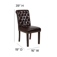 Flash bútorok HERCULES sorozat Parsons szék, készlet 6, Barna LeatherSoft