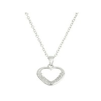 Fehér cz sterling ezüst szív alakú burkolat medál, 18