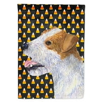 Caroline kincsei SS4297-zászló-szülő Jack Russell Terrier cukorka kukorica Halloween portré zászló, Többszínű