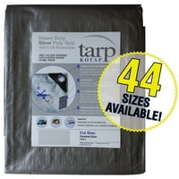 Kotap 16-ft 16-ft nagy teherbírású Keresztszövésű UV blokkoló 10-mil ezüst Poly Tarp, tétel: TRS-1616