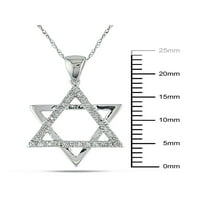 Miabella Carat T.W. Diamond 10KT David Pendant fehér arany csillag, 17