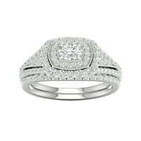Imperial 3 4ct TDW Diamond 10kwhite arany dupla halo menyasszonyi gyűrű