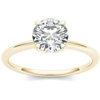 Carat T.W. Diamond Solitaire 14KT sárga arany eljegyzési gyűrű