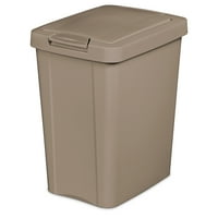 Sterilite 7. Gal Plastic Touch Touch Top Office Trash, Taupe Splash