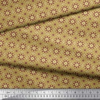 Soimoi barna Pamut Voile szövet virágos & kör geometriai nyomtatott kézműves szövet az udvaron széles