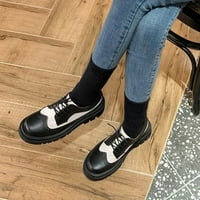 jsaierl bokacsizma Női vaskos Platform Brit Retro divat csipke-up fényes bőr cipő magas sarkú