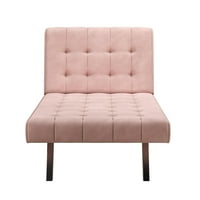 Emily szekcionális futon kanapé ágyú, kabrióval, modern kialakítás erős króm lábakkal, rózsaszín bársony