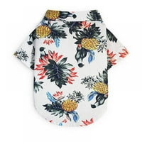 Pet Hawaii ing, új stílusú nyári strand mellény rövid ujjú kisállat ruhák kutya felső Virágos ananász póló Hawaii felsők