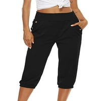 Sanviglor női fenék ceruza Loungewear Magas derék nadrág bő nadrág jóga Fekete XL