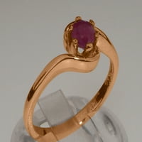 Brit készült hagyományos 9k Rózsa arany gyűrű természetes Rubin Női eljegyzési gyűrű - méret opciók-méret 4.25