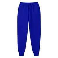 Wyongtao Női aktív Track nadrág alkalmi szilárd nadrág magas derék húzózsinórral Multi-zsebbel Kék XXL