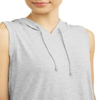 Női aktív ujjatlan kapucnis - Mesh Racerback Pullover Top