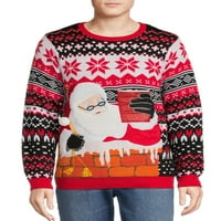 Ünnepi idő férfi kémény Santa csúnya karácsonyi pulóver