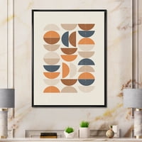 Designart 'absztrakt Hold és Nap narancs és kék' Modern keretes vászon Wall Art Print
