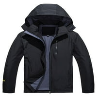 Tenmi Férfi kabát levehető kapucnis felsőruházat teljes Zip esőkabát alkalmi dzsekik Fitness kabátok mély szürke XL